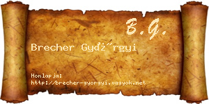 Brecher Györgyi névjegykártya